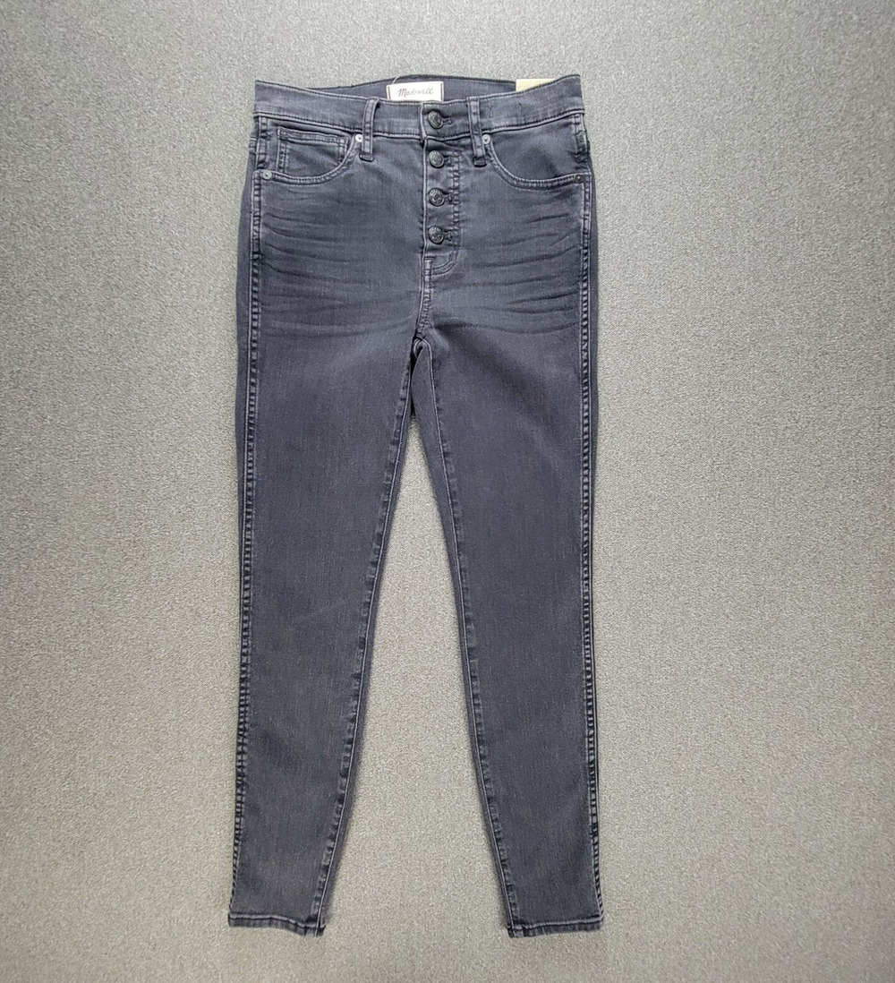 Madewell Jeans Womens 26 Washed Black 10" High Rise Skinny